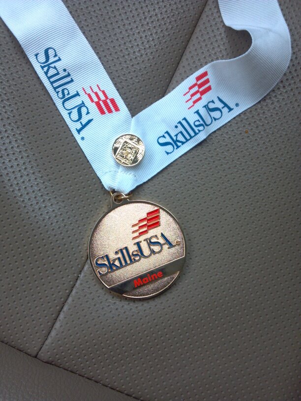 Evan Pekley's Gold Award for the Maine Skills USA Championship