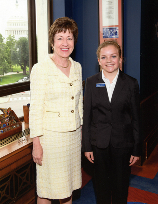 Mikala Jordan and Senator Susan Collins