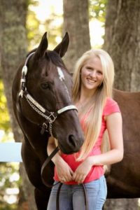 Kaitlyn Sargeant and one of her horses.