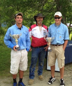 Jacob Gauvin,  local tournament coordinator Bruce Buckley, and John Bapst's Hunter Pate  